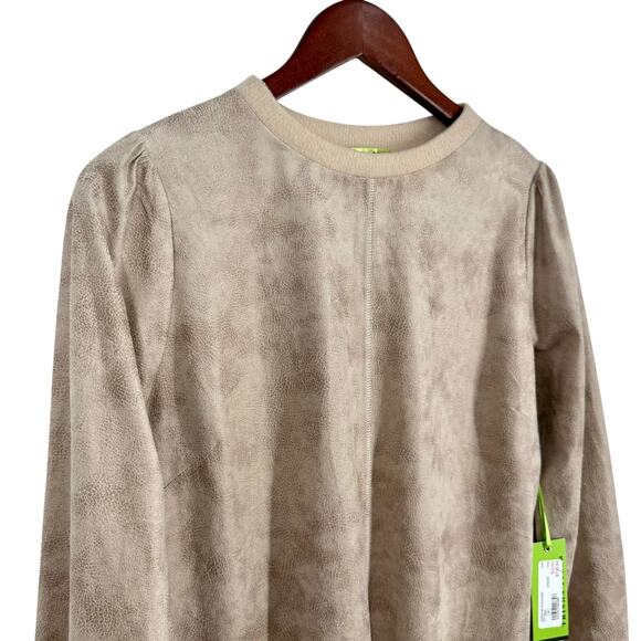 NEW NWT Trisha Tyler Medium Wearable Art Faux Suede Blouse Shirt Top Artsy - Picture 5 of 7